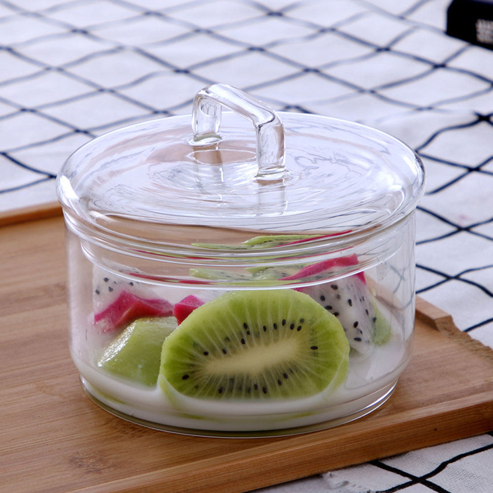 Food Storage Containers - 1 Set transparente Glas-Salatschüsseln, stapelbare Lebensmittelbehälter,