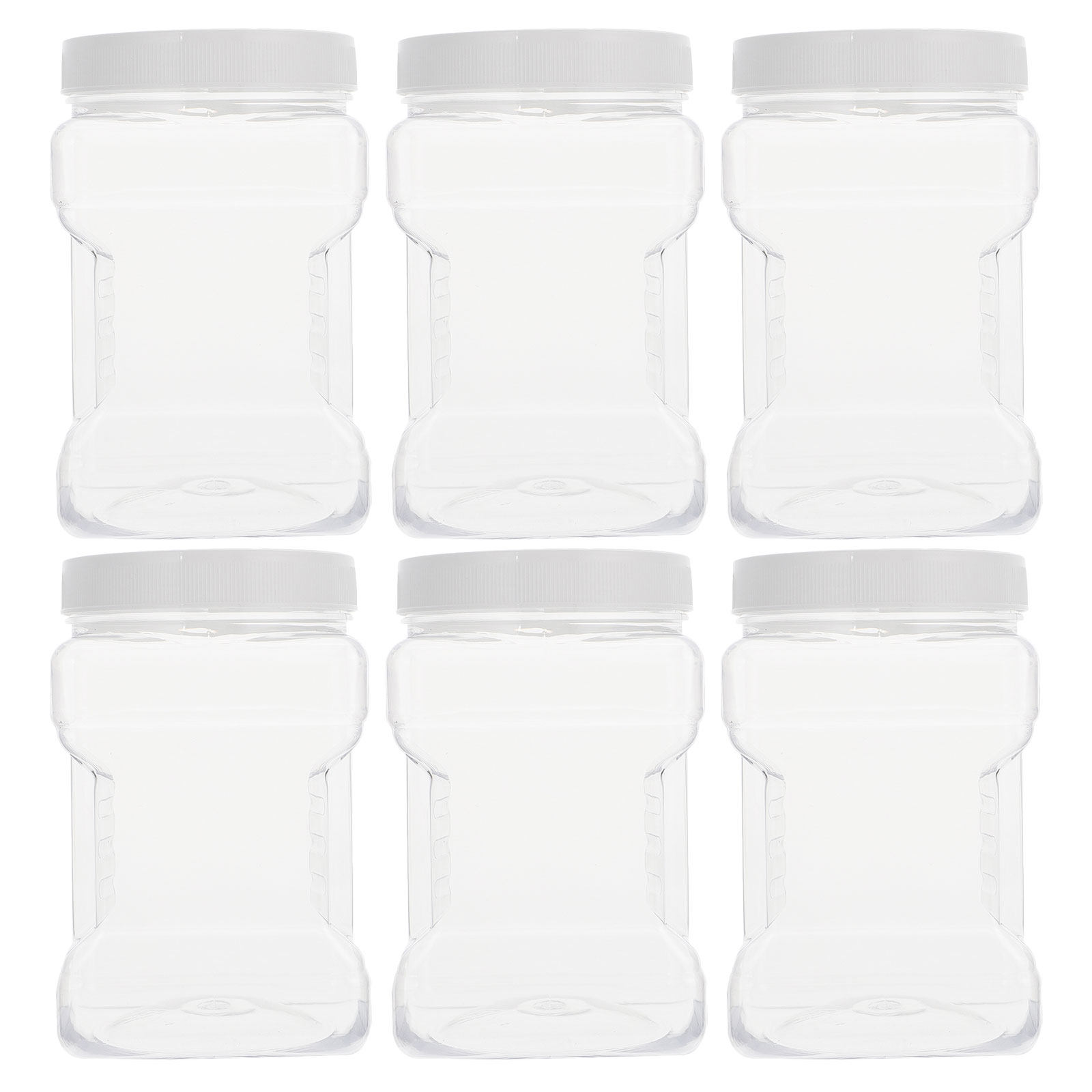 Food Storage Containers - 6 Stück transparente Vorratsdosen, klare, quadratische