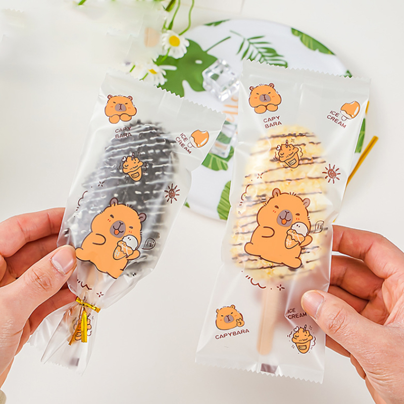Food Storage Bag - ~100 Stück niedliche Cartoon-Eisbeutel aus lebensmittelechtem